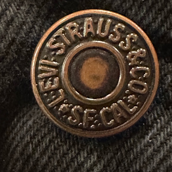 Levi's 550 Vintage Orange Tab Black with Paint Distressed Cutoff Jean Shorts - Picture 16 of 16